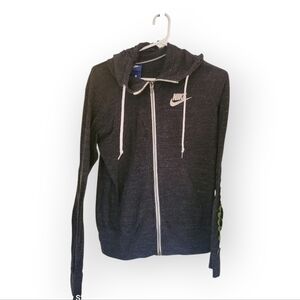 Nike Charcoal Zip-Up Hoodie with White Logo